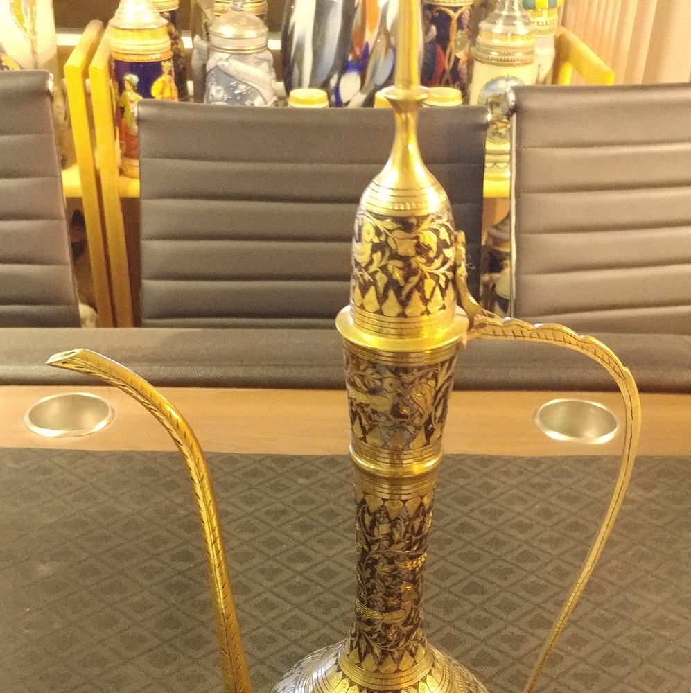 Brass Aftaba & Enamel Tea Pot
